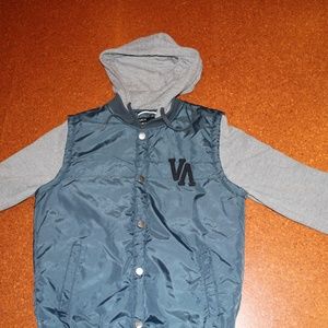 RVCA Blue and Gray Varisty Jacket